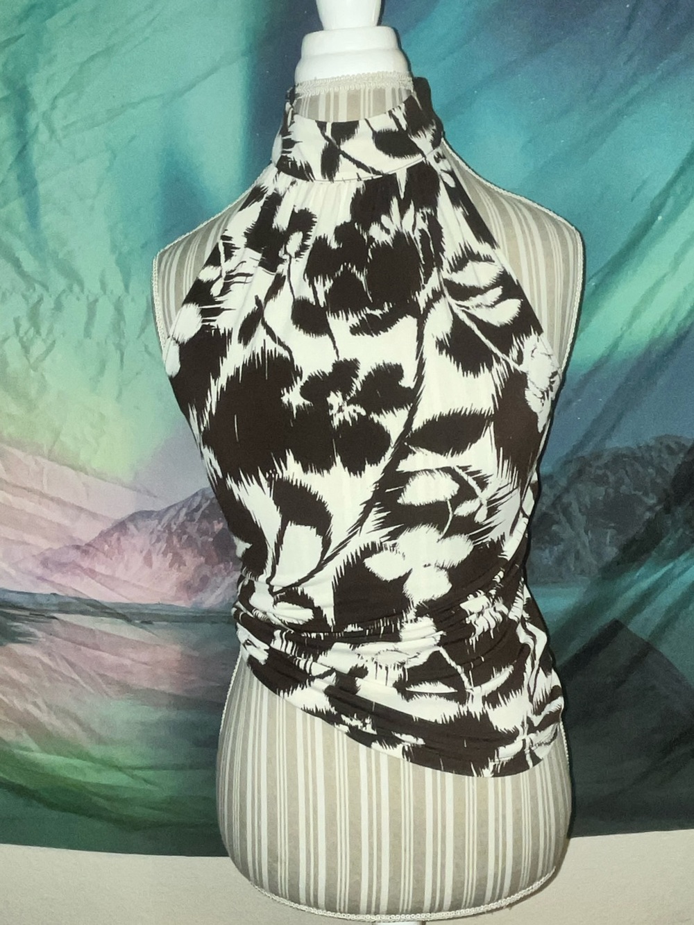 MICHAEL Michael Kors Brown and Cream Printed Top
